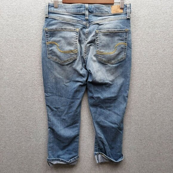 Levi Strauss & Co. Signature Mid-Rise Capri Jeans 29 Medium Denim Blue Cotton Po - Picture 2 of 5